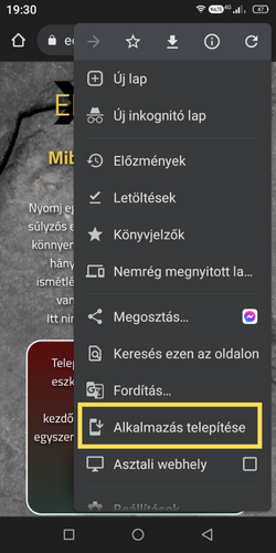 telepítés kép mobilra